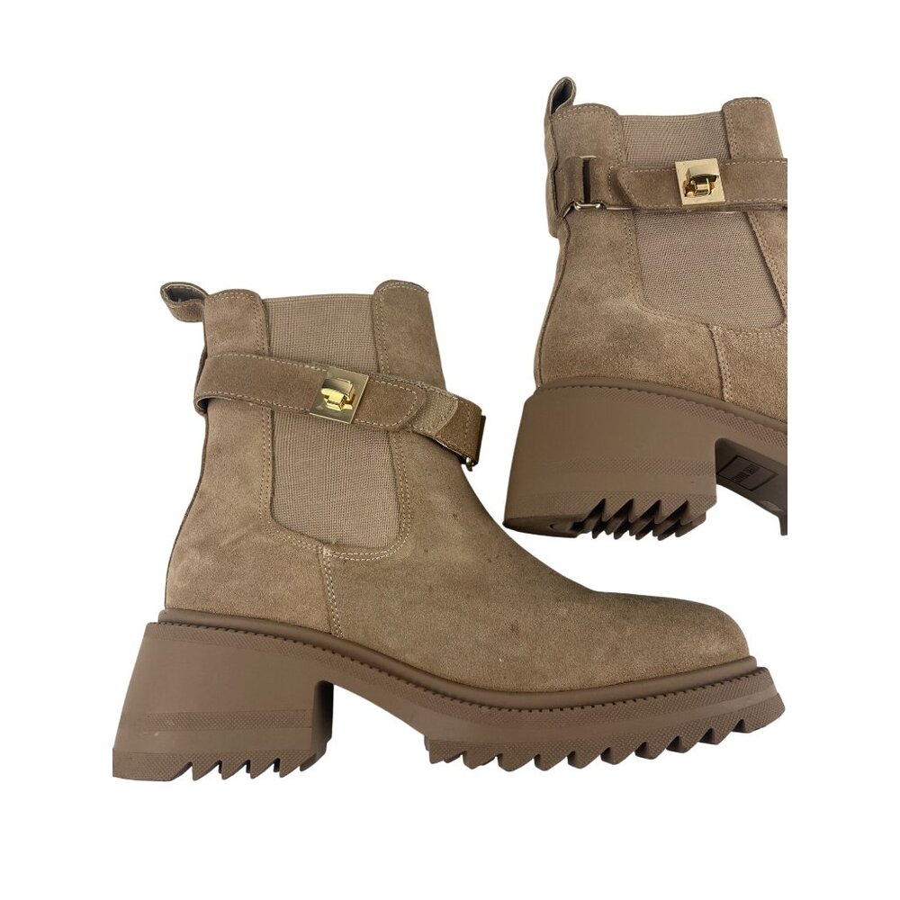 Steve Madden Women's Size 9 Gates Chunky Lug Sole Platform Chelsea Boot Tan - Picture 8 of 13